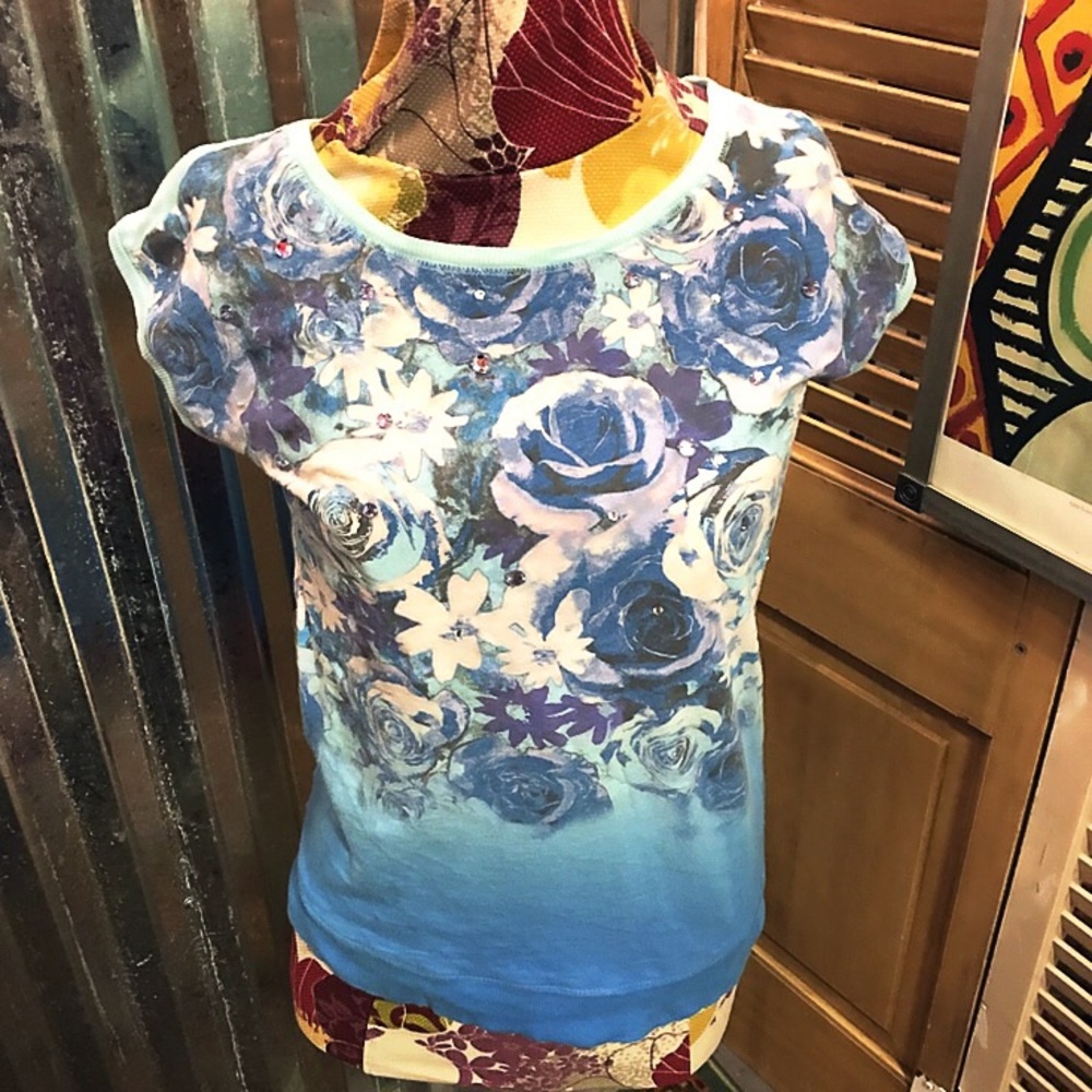 BOGO Justice Sz 12 Girls Embellished Floral T